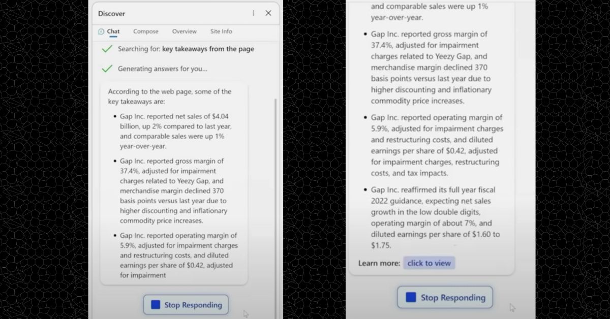 Microsoft's Bing AI Demo From Last Week Had Multiple Factual Inaccuracies 2 Screenshots from Microsoft's demo